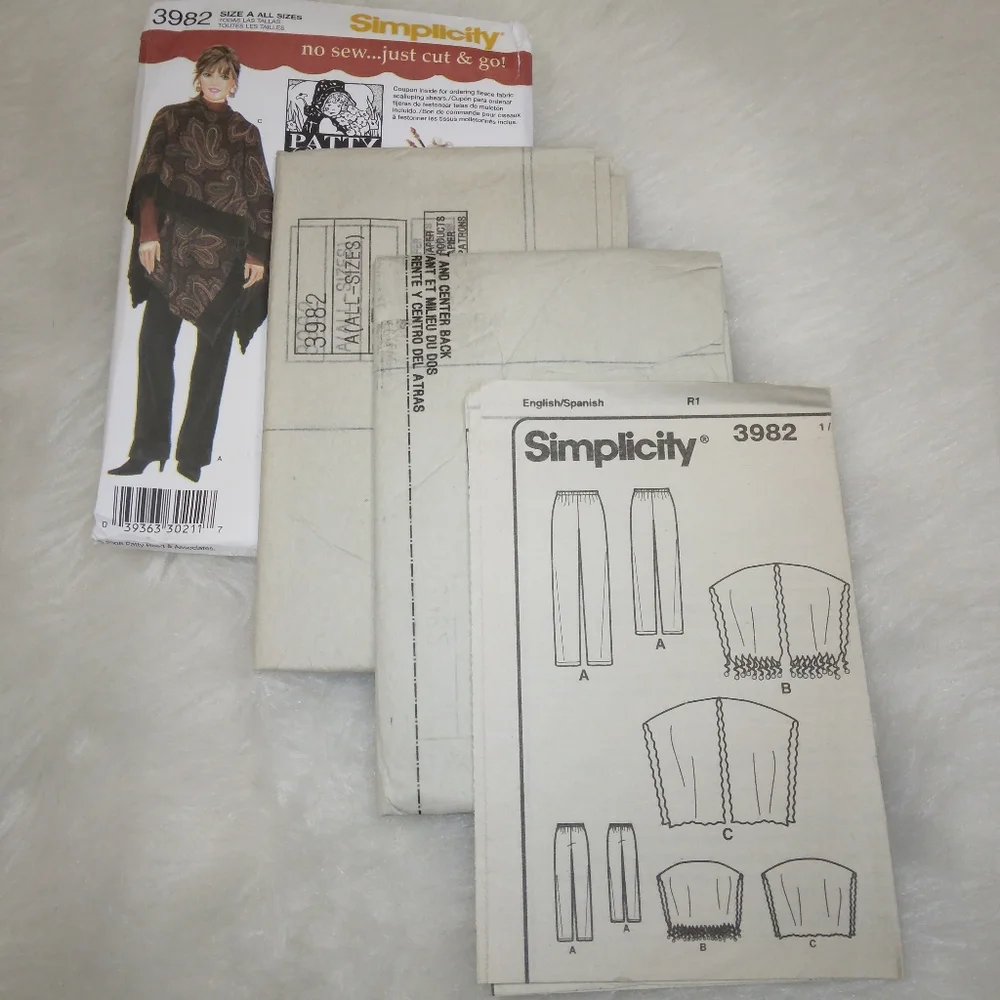Simplicity 3982 Girl's & Misses Pants & No Sew Wrap